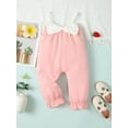 thumbnail image 2 of KIMI BEAR Newborn Baby Girls Outfits 6 Months Spring Summer Outfits 9 Months Color-Blocked Bowknoting Slips Bodysuit Black, 2 of 5