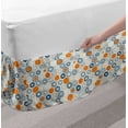 thumbnail image 2 of Grunge Bed Skirt, Bullseye Hexagon Pattern with Worn out Backdrop Design with Pale Tones, Elastic Bedskirt Dust Ruffle Wrap Around for Bedding Decor, 4 Sizes, Navy Blue Orange Beige, by Ambesonne, 2 of 2