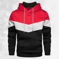 thumbnail image 2 of Siilsaa Men's Novelty Color Block Pullover Hoodie Long Sleeve Casual Sweatshirt with Pocket Red,2XL, 2 of 4