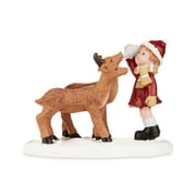 Holiday Time Christmas Indoor Decoration Multi-Color Feeding Deers Village Figurine, 3" X 1.5" X 2.125"H