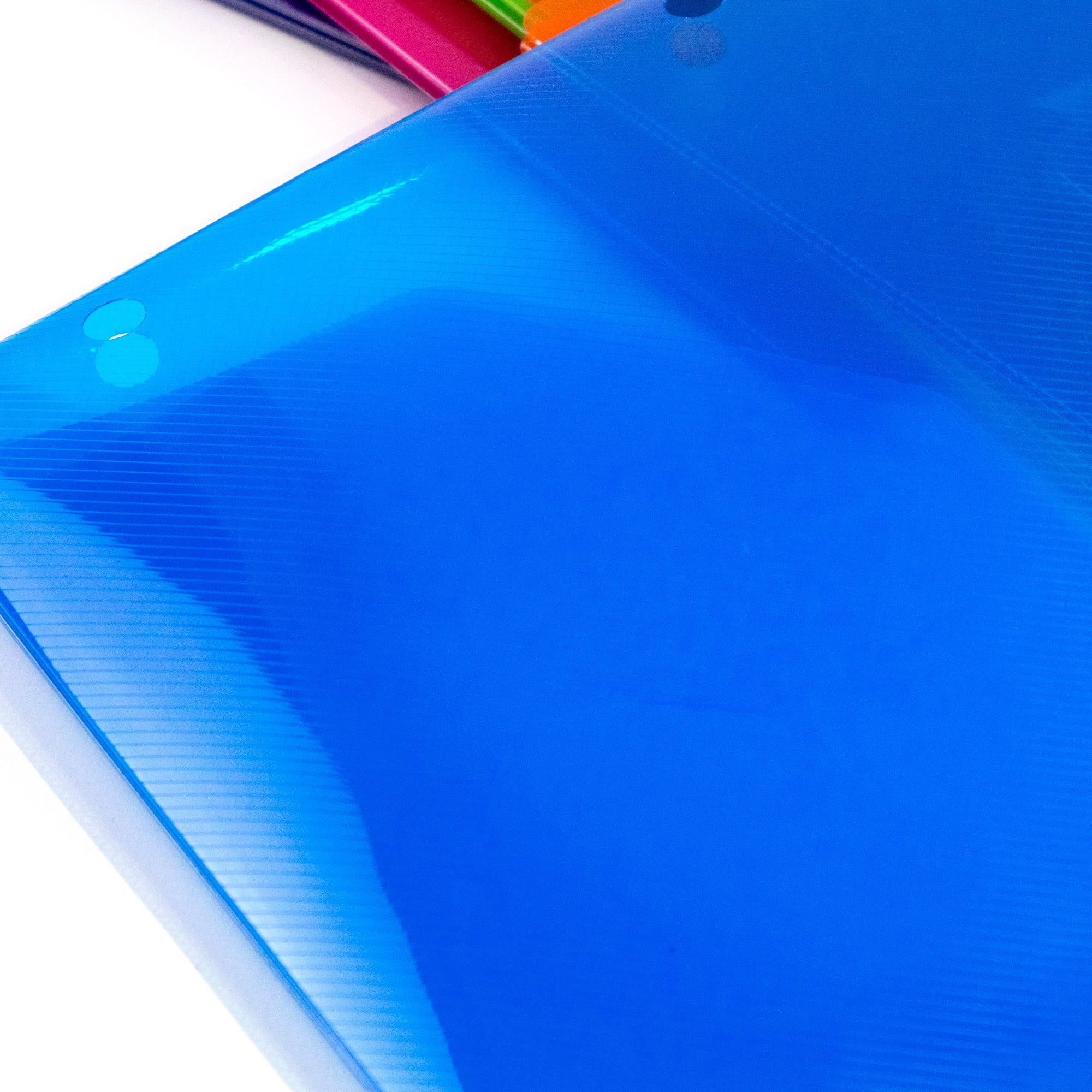 BAZIC 2 Pockets Poly Folder Portfolio, 3 Hole Document Folders, 6-Pack