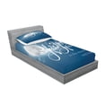 thumbnail image 2 of Ambesonne I Love You Fitted Sheet & Pillow Sham Set, Night Sky Full Moon, Twinxl, Dark Blue Pearl, 2 of 2