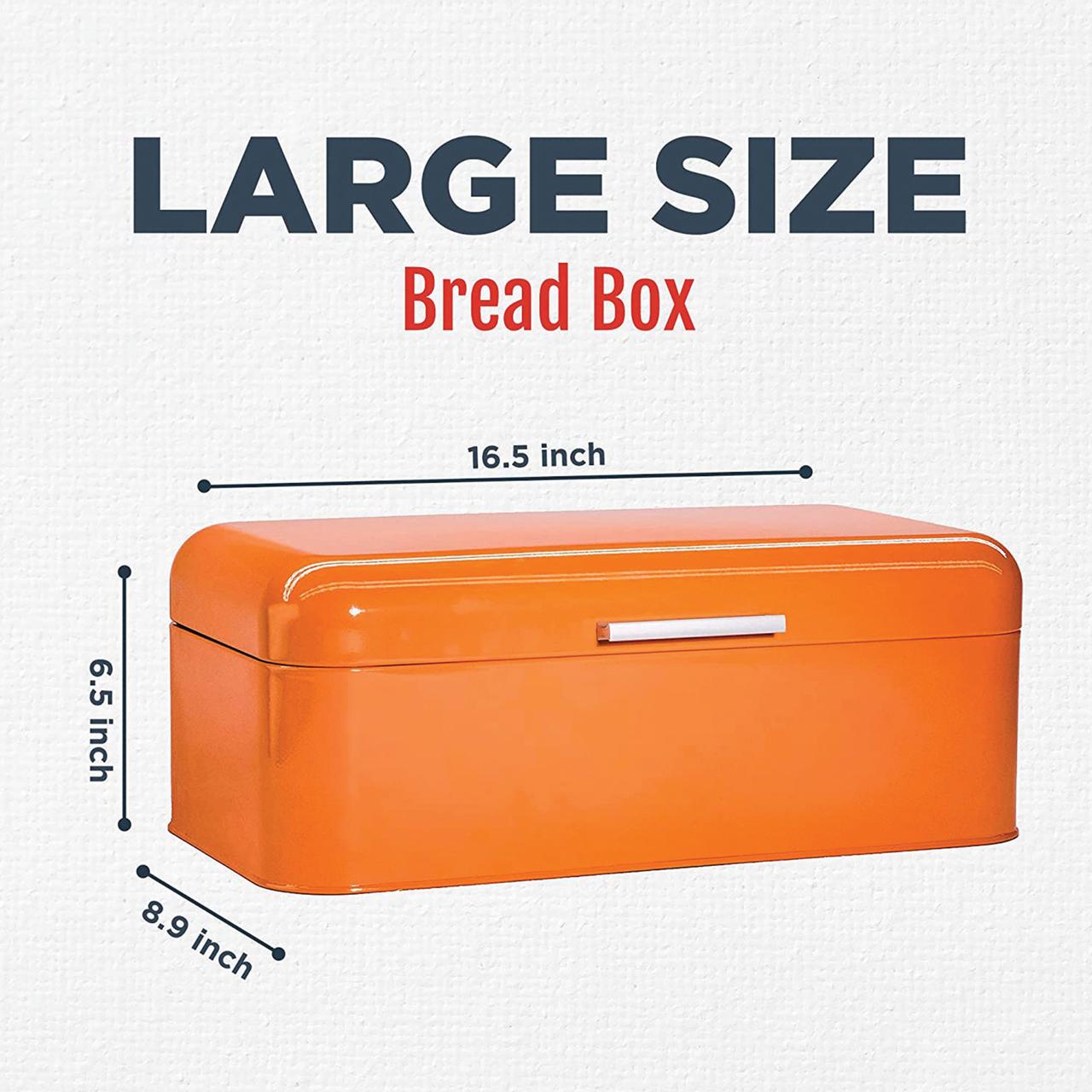 Culinary Couture Stainless Steel Bread Box for Kitchen Countertop Metal Storage Container Orange - image 2 of 8