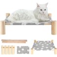 thumbnail image 1 of Cama de hamaca para gatos Cama elevada de madera para gatos Cama para dormir para mascotas lavable y extraíble Cama para gatos transpirable Apta para gatos y cachorros en interiores y exteri, 1 of 5