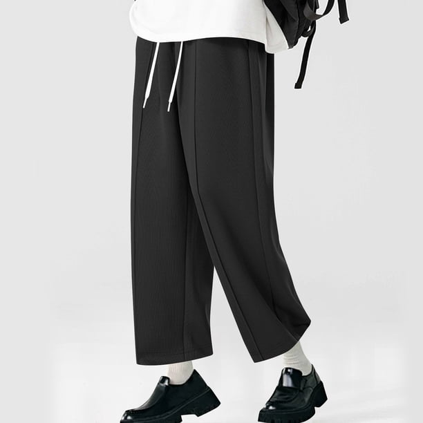 Pantalones deportivos largos de verano para hombre con cinturilla elástica y cordón. Pantalones deportivos largos para hombre.