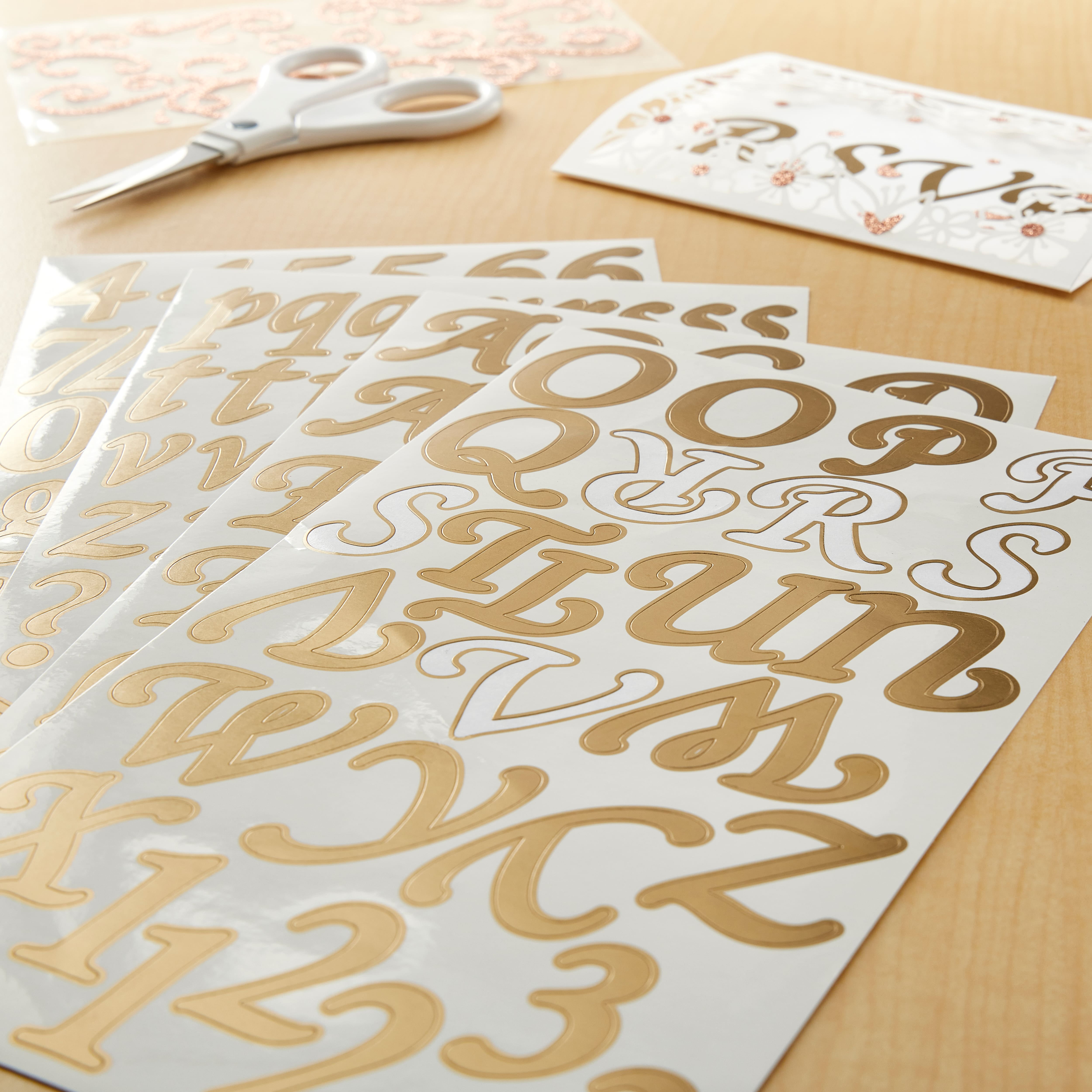Recollections Large Golden Girl Alphabet Stickers, 12 Pack