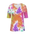 thumbnail image 3 of Raeneomay Tunic Tops for Women 2024 Women's Fashion Tees Casual V-Ncek Loose Cute T Shirt 1/2 Sleeve Ladies Top, 3 of 4