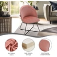 thumbnail image 6 of Velvet Vanity Chair Accent Chair, Pink Vanity Chair, Makeup Vanity Chair with Metal Leg, Chair for Vanity, Bedroom Accent Chair, Chair for Vanity Desk, Bedroom, Living Room, Home Office(Pink), 6 of 8