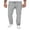 Gray, variant on WREESH Men's Sweatpants Linen Drawstring Pocket Elastic Belt Straight Solid Pants Beige