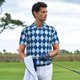 thumbnail image 3 of Fotbe Blue Squares Camiseta Polo de Golf para Hombre con Estampado – Camisa Deportiva Transpirable con Cuello Abotonado-Small, 3 of 6