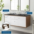 thumbnail image 4 of Modway Transmit 48" Wall-Mount Bathroom Vanity in Walnut Black, 4 of 11