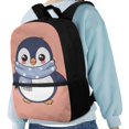 thumbnail image 4 of Uourmeti Lightweight 17 Inchs Backpack for Daily Use Travel, Multiple Pockets Personalized Not Easy To Fade Student Bookbag, Penguin Pattern, 4 of 6