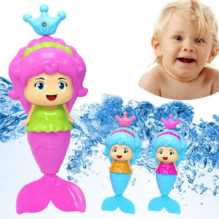Womail Bath Tub Fun Swimming Baby Bath Toy Mermaid Wind Up Floating Water Toy for