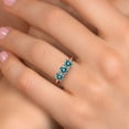 thumbnail image 4 of Gem Stone King 18K Rose Gold Plated Silver Blue Moissanite Engagement Ring for Women | 1.50 Cttw | Round 5MM | Gemstone Birthstone | Size 9, 4 of 6