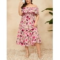 thumbnail image 3 of Yesfashion Women Plus Size Off Shoulder Maxi Dress Ruffle Flowy Casual Summer Boho Long Dresses, 3 of 8
