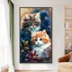 thumbnail image 1 of Cuadros Decorativos Diamond Painting 5D DIY Full Square Drill Acuarela Cat Animal Kit (ZQA1090) DQrwqpou embutido en tela, 1 of 9