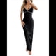 thumbnail image 3 of Vestido Veraniego Ajustado con Escote en V y Tirantes Finos para Mujer, Estilo Resort de Verano Y2K Negro S, 3 of 10