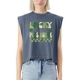 thumbnail image 2 of EcoLoom Lucky To Be A Peds Nurse Groovy Retro St Patrick's Day Cap Sleeve Muscle Crop Shirt Women Sleeveless Baby Tee, 2 of 5