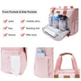 thumbnail image 3 of Diaper Bag,Baby Bag with 15 Pockets , Large Capacity Diaper Bag Tote,Waterproof Baby Diaper Bag for Mom and Dad, Multifunction Travel Tote Diaper Bags (pink), 3 of 6