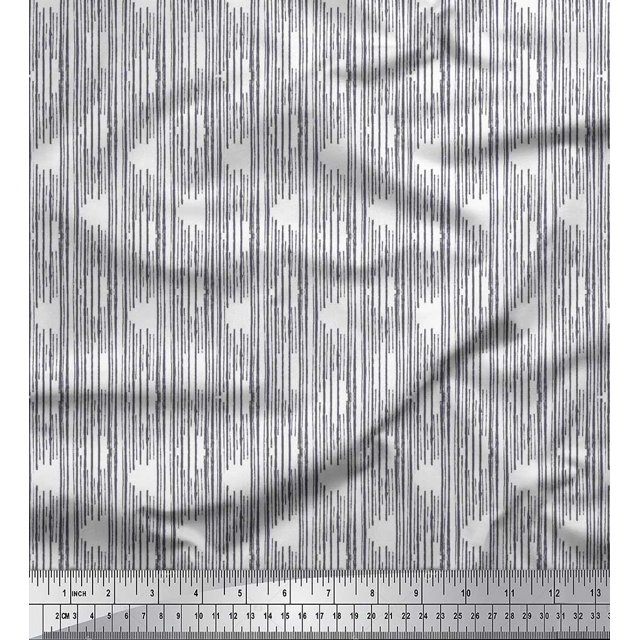 Soimoi Modal Satin Fabric Stripe Block Fabric Prints by Yard 42 Inch Wide