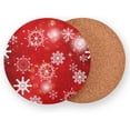 thumbnail image 2 of GZHJMY Christmas Snowflake Round Coaster, 4 Pcs Heat Resistant Absorbent Drink Coaster for Kitchen Bar Cafe Decor, 2 of 7