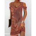 thumbnail image 2 of Robe de Soirée de Mode pour les Femmes Été Élégante Robe Imprimée Florale Décontractée Dame A-Line Robe, 2 of 7