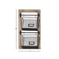 thumbnail image 4 of DecMode 25" Black Metal 2 Slot Suspended Wire Basket Magazine Rack Holder with Suspended Baskets and Label Slot, 4 of 13
