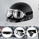 thumbnail image 3 of Motorcycle Helmet Peanut Helmet Scooter Helmet Retro Black Goggles, 3 of 5