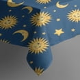 thumbnail image 3 of Blue Sun Moon Star Pattern Rectangle Tablecloth 60"x84",Waterproof Polyester Rectangle Table Cloth, Wipeable Spillproof Polyester Tablecloth for Dining, Camping, Indoor and Outdoor, 3 of 5