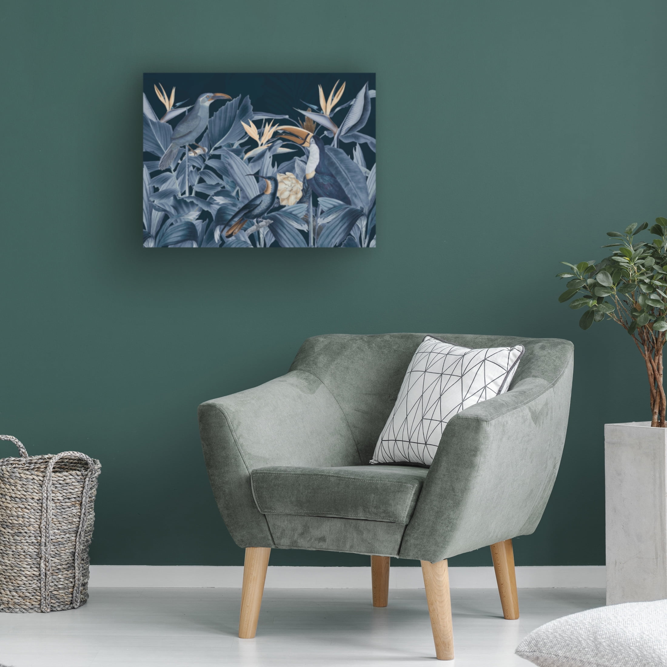 Trademark Fine Art Andrea Haase Rainforest Birds Blue Canvas Wall Art