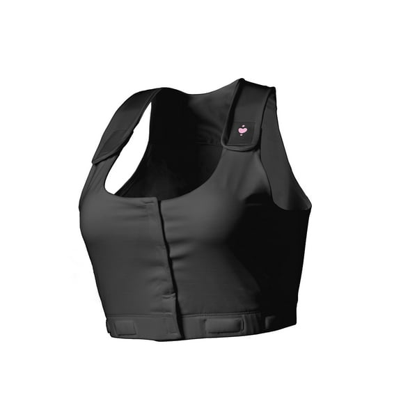 heart&core Larissa Bra, Post-Surgery Bra, Drainage Bulb Strap, Black, Small, 1 Ct