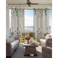 thumbnail image 4 of Sunflower Eucalyptus Blackout Curtains, Light Blocking Print Window Curtains, Yellow Sage Green Country Lavender Thermal Insulated Window Drapes for Living Room 2 Panels, 104"W x 52"L, 4 of 9