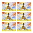thumbnail image 2 of MKHERT Paris European City Landscape France Eiffel Tower and Spring Flower Placemats Table Mats for Dining Room Kitchen Table Decoration 12x18 inch,Set of 6, 2 of 4