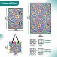 thumbnail image 2 of Groovy Rainbow and Flowers Extra Large Picnic Beach Blanket Waterproof Sand Proof Portable Outdoor Mat 80x118, 2 of 9