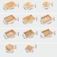 thumbnail image 3 of PVCS Eco-friendly Natural Bamboo Wood Bathroom Shower Soap Tray Dish Storage Stand, 3 of 7