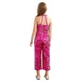 thumbnail image 2 of CHICTRY Filles Enfants Mode Col Licou Paillettes Robes Barboteuse Combinaison Costume Formel Danse Bal Tenue Rose Vif 8, 2 of 7