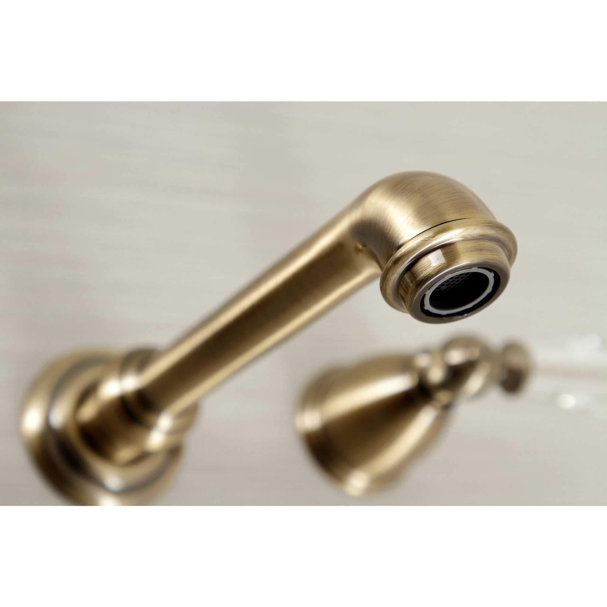 Kingston Brass KS7023WLL Wilshire Two-Handle Wall Mount Roman Tub Faucet, Antique Brass
