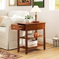 thumbnail image 4 of Gymax 2 PCS Narrow End Tables w/Drawer Shelves & Rubber Wood Legs Sofa Side Table, 4 of 10