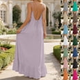 thumbnail image 2 of Backless Cami Maxi Dress for Women Summer Sleeveless Spaghetti Strap Flowy Beach Vacation Long Dresses with Back Tie, 2 of 9
