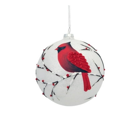 4 5 quot country cabin white glittered glass ball christmas glass bird ornaments for christmas trees