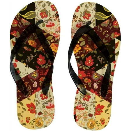 

GZHJMY Flip Flops Slippers Floral Flowers Stripe Roses for Women Girl Men Sandals Beach Summer Shower Slippers Shoes