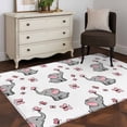 thumbnail image 5 of Cute Elephants Area Rug 4x6 Washable Rug Non Slip Cartoon Funny Butterflies Pink Large Area Rug Indoor Floor Carpet for Entryway Bedroom Kitchen Living Room Home Office Dining Room Nursery, 5 of 7