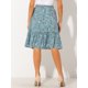 thumbnail image 4 of Falda Midi Floral Allegra K para Mujer Gris Azul XS, 4 of 5