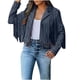 thumbnail image 2 of Puntoco Abrigo de mujer Abrigo con flecos para mujer Abrigo estilo vaquero de piel sintética de ante Chaqueta de punto con borlas de manga larga Liquidación navideña Puntoco Puntoco-414, 2 of 9