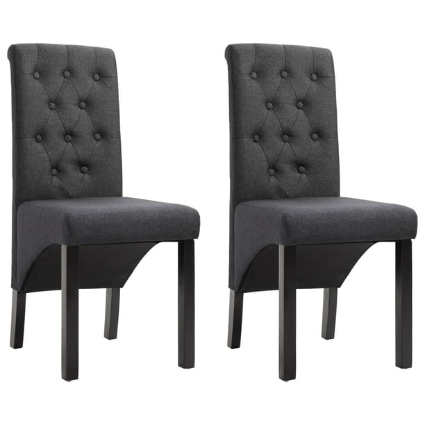 Ylshrf Dining Chairs 2 Pcs Dark Gray Fabric Walmart Com Walmart Com