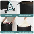 thumbnail image 7 of YOUPINS 3-Tier Laundry Hamper Sorter,Laundry Storage Organizer with Wheels Removable Rolling Laundry Baskets for Home,Bathroom,Dorm,Laundry Room,Black, 7 of 7