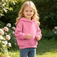 thumbnail image 5 of Besolor Fall Sweatshirts for Toddler Girls Boys Long Sleeve Hoodies Casual Loose Warm Outdoor Workout Pullover Tops with Pocket(10-11 Years,Hot Pink), 5 of 7