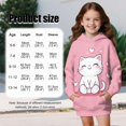 thumbnail image 7 of Psesaysky Girls Long Hoodie Oversized Pullover Sweatshirt Cartoon Kitty Print Long Sleeve Top with Kangaroo Pocket for Fall Winter for 5-6 Years, 7 of 7