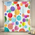 thumbnail image 3 of Kids Colorful Shower Curtain Polka Dot Rainbow Girl Girly Fun Funky Bright Preppy Trendy Color Block Teen Boys Cute Aesthetic Watercolor Bath Polyester Fabric 12 Pack Plastic Hooks, 3 of 6