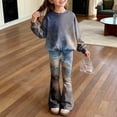 thumbnail image 2 of Ccpelsie Toddler Baby Girls Clothes Long Sleeve Shirt Top Flare Pants Cute Outfit Girl Fall Winter Clothes(Purple,9-10 Years), 2 of 8